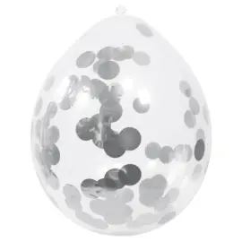 Konfettiballoner Prikker Sølv Dot