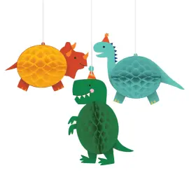 Dinosaurer Honeycomb Dekorationer
