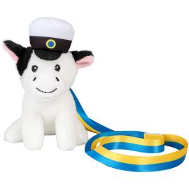 Studenterbamse Ko Sort/Hvid 14 cm