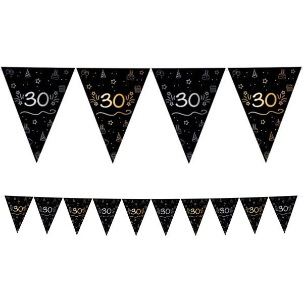 Vimpelguirlande Sort 30 år