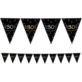 Vimpelguirlande Sort 30 år