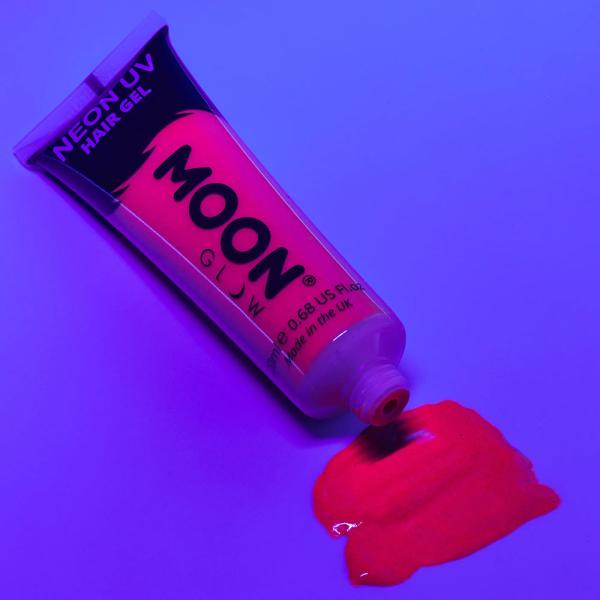 Moon Glow Neon UV Hårgel Intensiv Rød