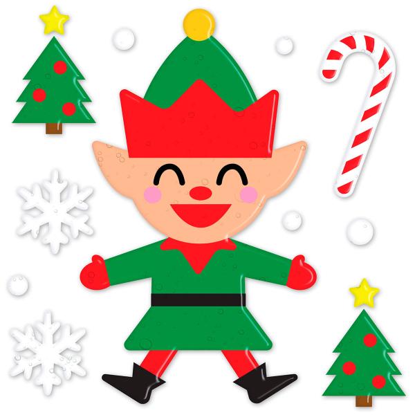 Gel Vinduesdekoration Julenisse