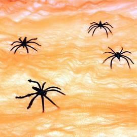 Orange Spindelv&aelig;v med Edderkopper