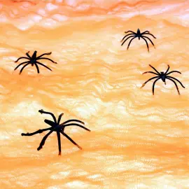 Orange Spindelv&aelig;v med Edderkopper