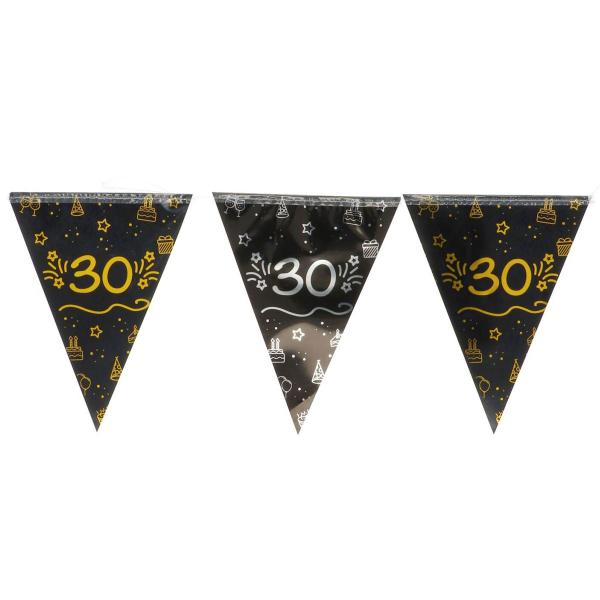 Vimpelguirlande Sort 30 år
