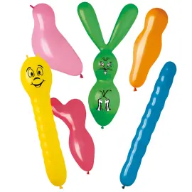 Figurballoner Dyr Farvemix Mat 6-pak