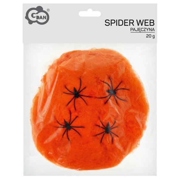 Orange Spindelvæv med Edderkopper