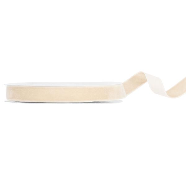 Fløjlsbånd Beige 15 mm