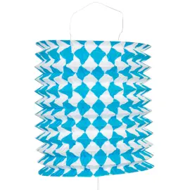 Blå/Hvid Cylinder Papirlygt