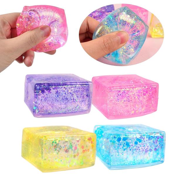 Rektangulær Stress Legetøj Glitter