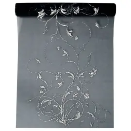 Sort Organzastof med Glitter