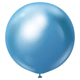 Blå Kæmpestor Chrome Latexballoner 2-pak