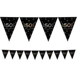 Vimpelguirlande Sort 50 år