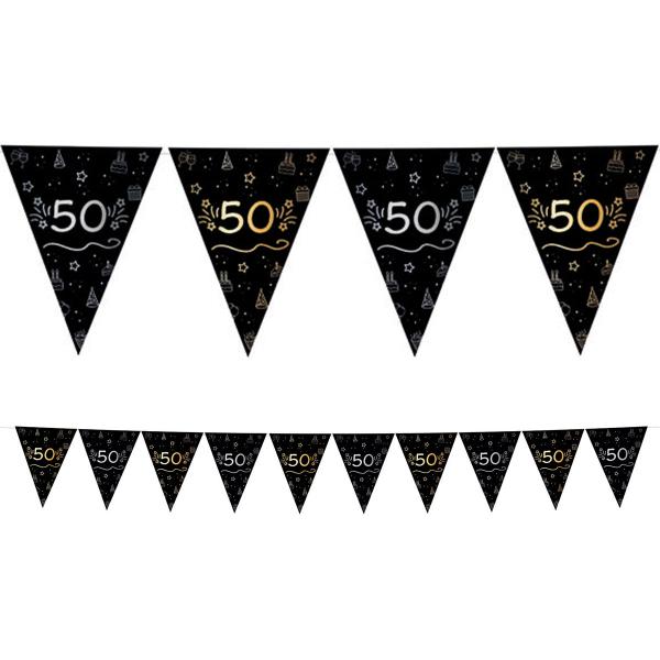 Vimpelguirlande Sort 50 år