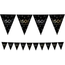 Vimpelguirlande Sort 50 &aring;r