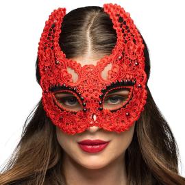 Blonde Djævlemaske Rød