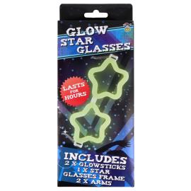 Glowstickbriller Stjerner 17 x 7,3 cm