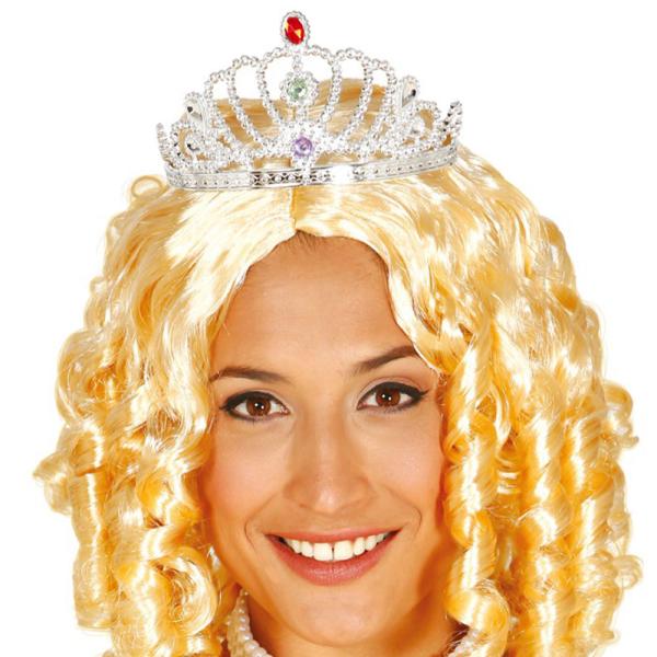 Tiara med Tre Juveler Sølv