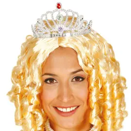 Tiara med Tre Juveler Sølv