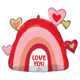Love You Foile Balloon Regnbue