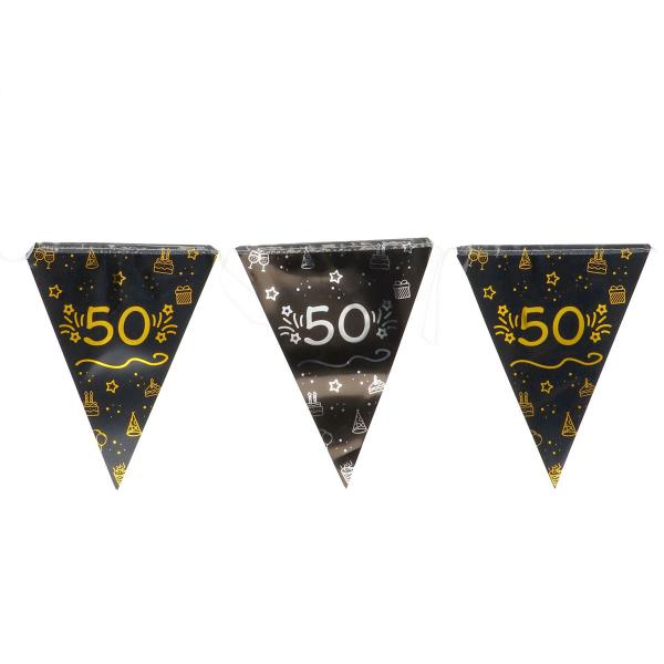 Vimpelguirlande Sort 50 år