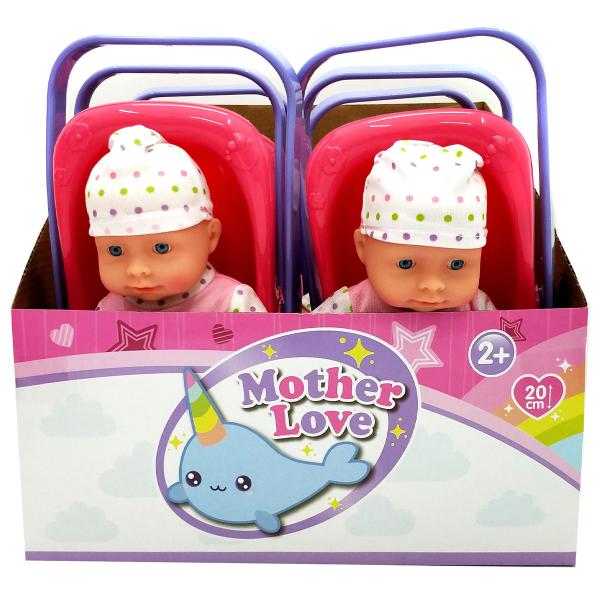 Babydukke med Autostol