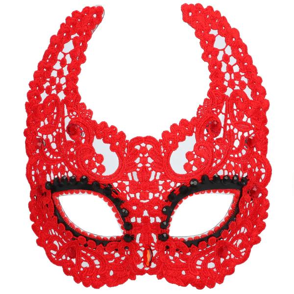 Blonde Djævlemaske Rød