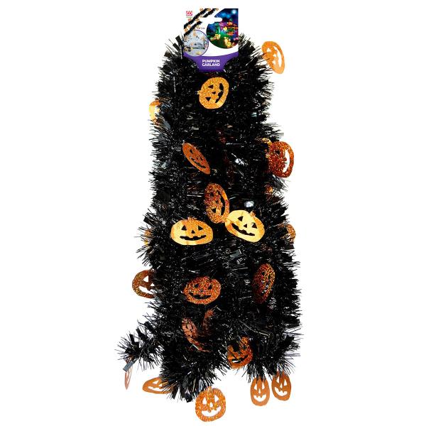 Halloweengræskar Glitterguirlande