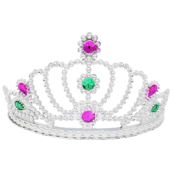 Tiara med Tre Juveler Sølv