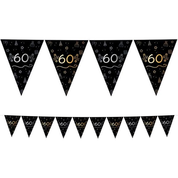 Vimpelguirlande Sort 60 år