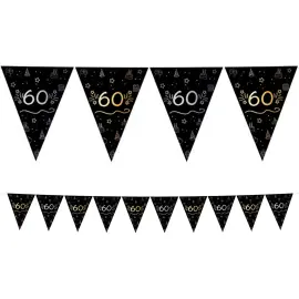 Vimpelguirlande Sort 60 år