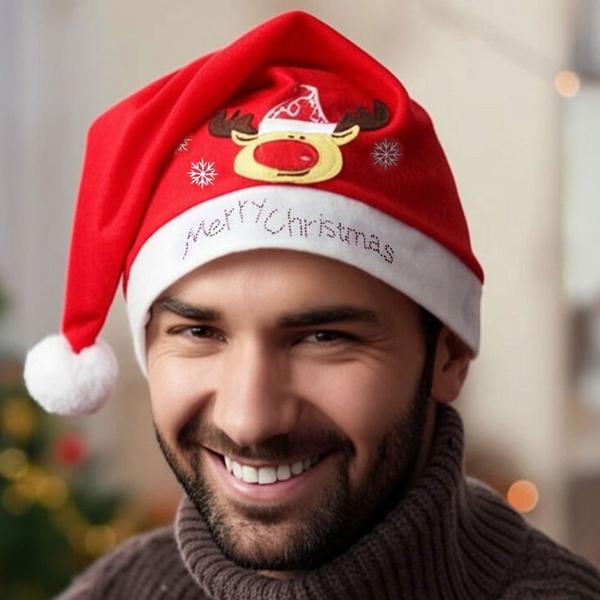 Merry Christmas Nissehue med Rensdyr