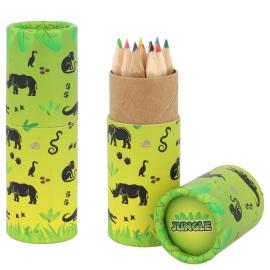 Jungle Farveblyanter i R&oslash;r 8 cm 12-pak