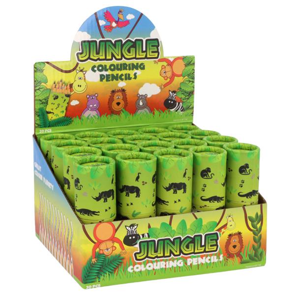 Jungle Farveblyanter i Rør 8 cm 12-pak