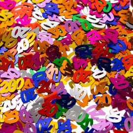 Flerfarved Konfetti 20 &aring;r