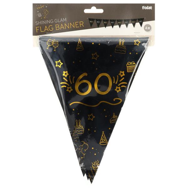 Vimpelguirlande Sort 60 år