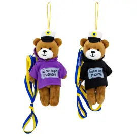 Studenterbamse Bj&oslash;rn med H&aelig;ttetr&oslash;je 16 cm