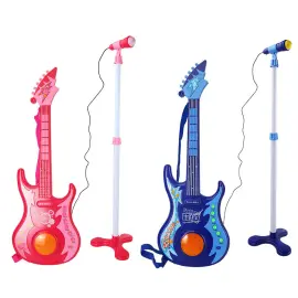 Elektronisk Legetøjsguitar med Mikrofon
