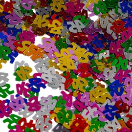 Flerfarved Konfetti 45 &aring;r