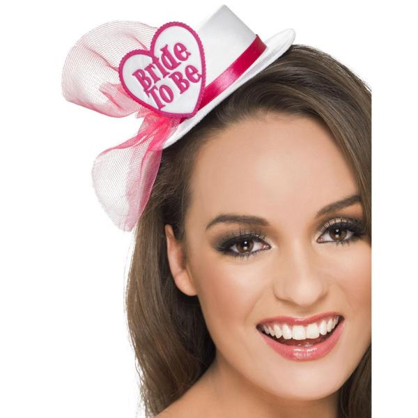 Bride To Be Minihat Hvid/Pink