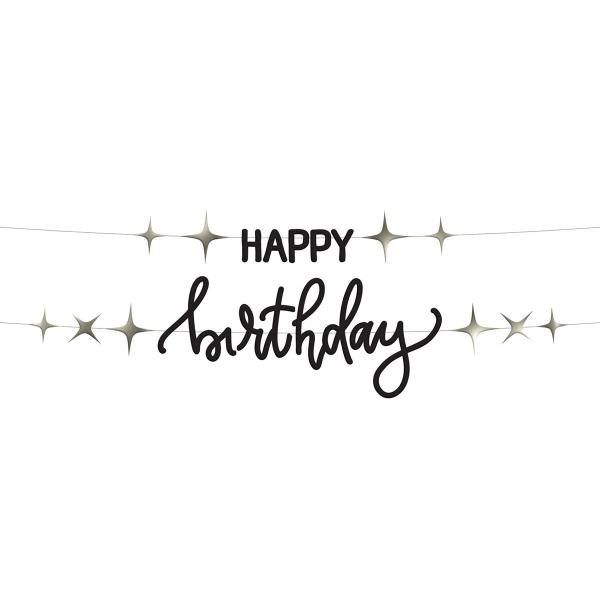 Bogstavguirlande Happy Birthday Sort