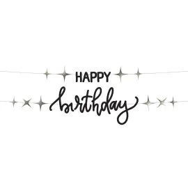 Bogstavguirlande Happy Birthday Sort