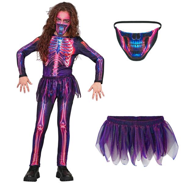 Kostume Skelet Neon Børn