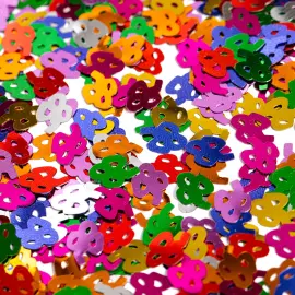 Flerfarved Konfetti 85 &aring;r