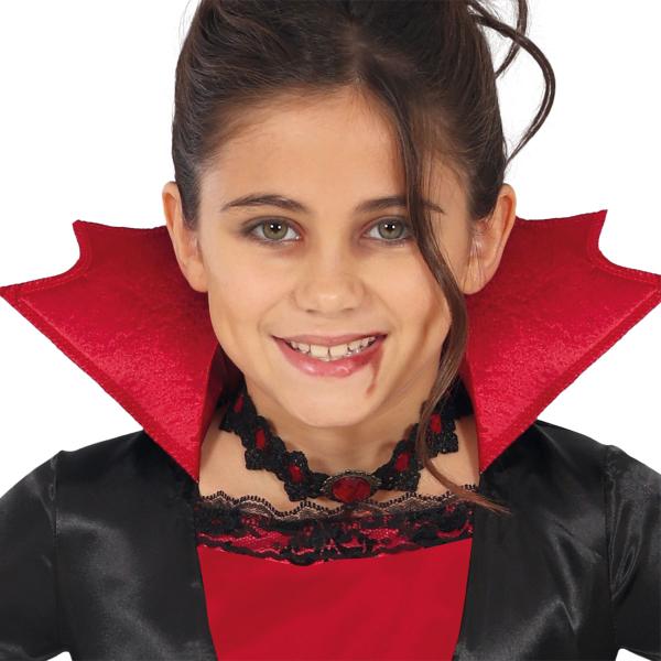 Vampyr Kostume Vinrød/Sort Børn