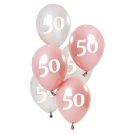 50-års Balloner Pink & Sølv