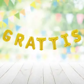 Grattis Bogstavballoner Guld