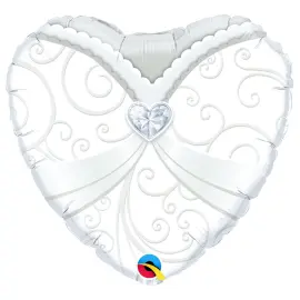 Bryllupsballon Hvidt Hjerte