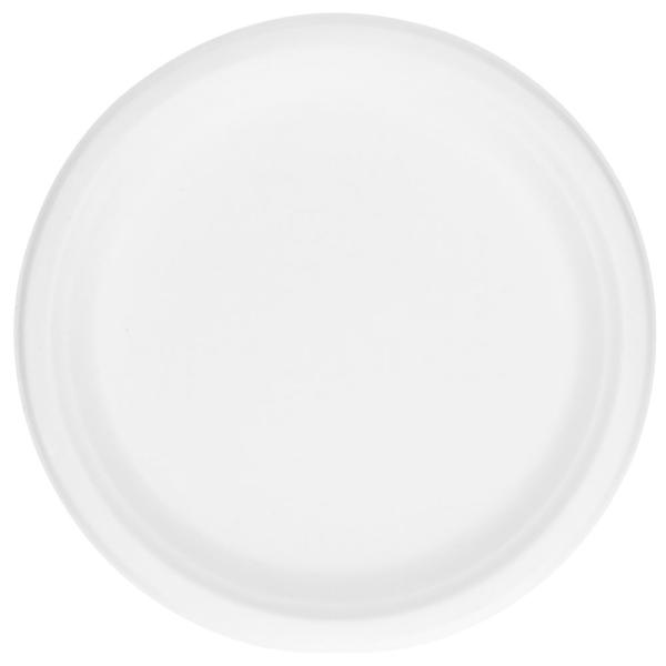 Bagasse Tallerkener Hvid 26 cm 50-pak